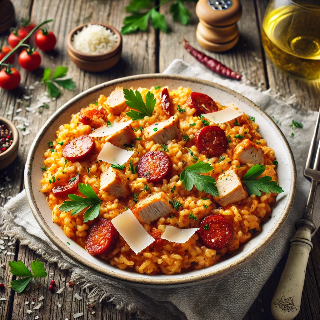 chicken and chorizo risotto