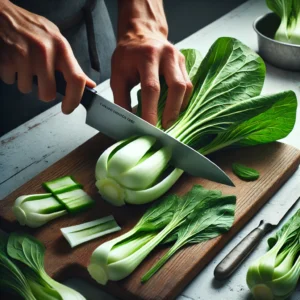 how to cut pak choi